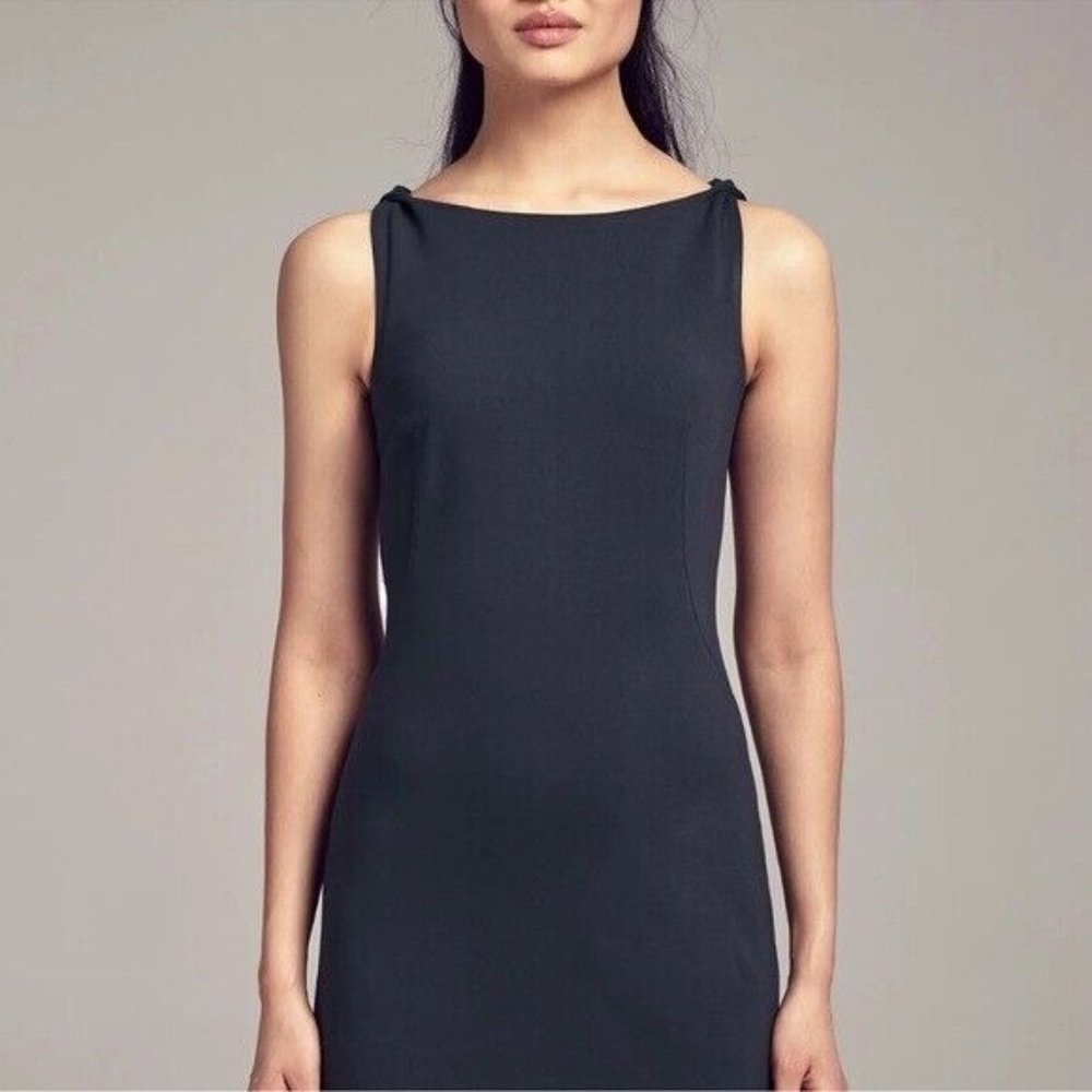 MM LaFleur Lydia Shift Dress Twist Strap Navy Midnight Indigo Women’s Size 0 - Picture 2 of 13